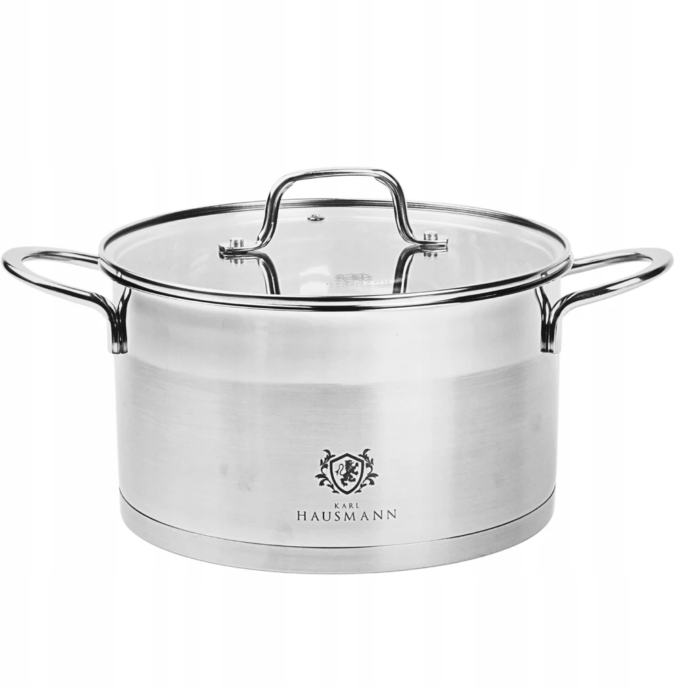 Karl Hausmann INDUKCINIS PUODAS DUJINIS PLIENAS 18/10 3.6L 20CM SU DANČIU INDUKCINIAI PUODAI