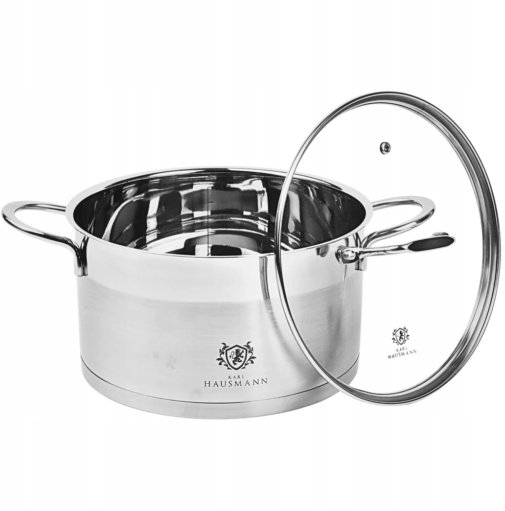 Karl Hausmann INDUKCINIS PUODAS DUJINIS PLIENAS 18/10 3.6L 20CM SU DANČIU INDUKCINIAI PUODAI