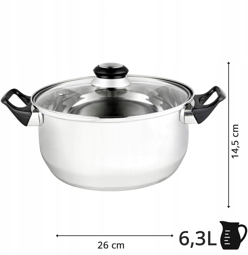 Karl Hausmann NERŪDIJANČIO PLIENO DUJINĖS PUODAS SU DANGIU 6,3l 26cm TRADICINIS