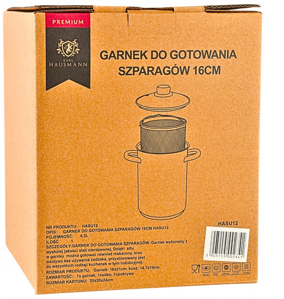 Karl Hausmann Puodukas su sieteliu šparagams ir makaronams, 4.2l, indukcijai