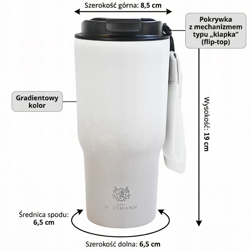 Karl Hausmann TERMINIS PUODULIS KAVAI IR ARBATA AUTOMOBILIUI, SANTRAUKA, NESKLIDA, 560 ml