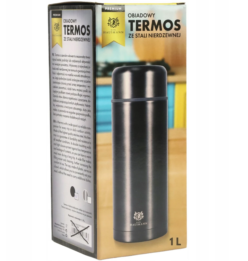 Karl Hausmann Termosas OBIADOWY ZE STALI NIERDZEWNEJ POJEMNIK TERMICZNY NA ŻYWNOŚĆ 12H/24H