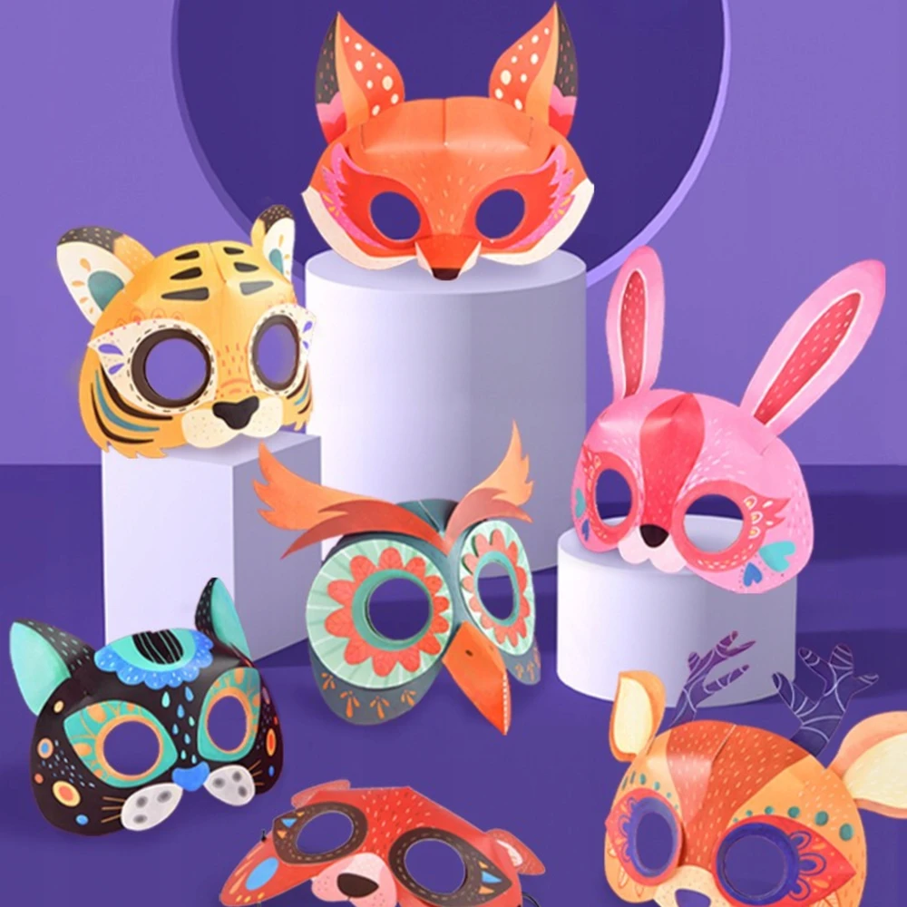 Karnavalinė kaukė - Popierinė kaukė SET OF 8 Mideer Masks Vakarėlis miške