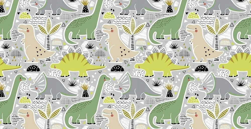 Karo Užvalkalas bawełniana 40x40 dinozaury žalia Kids