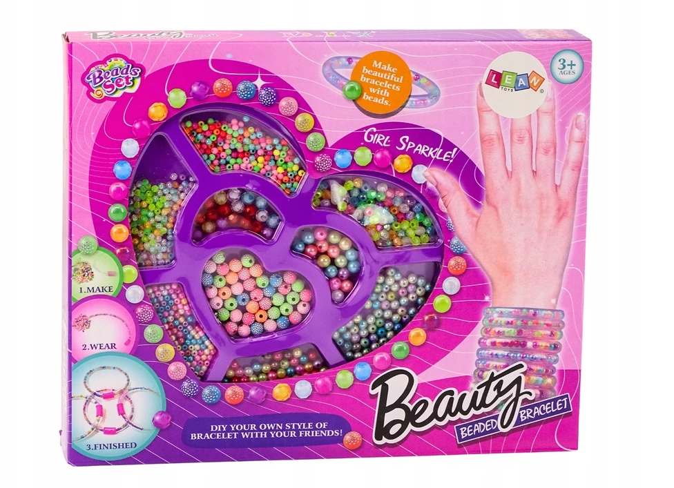 Lean Toys Spalvingų Karoliukų Rinkinys Papuošalų Gamybai