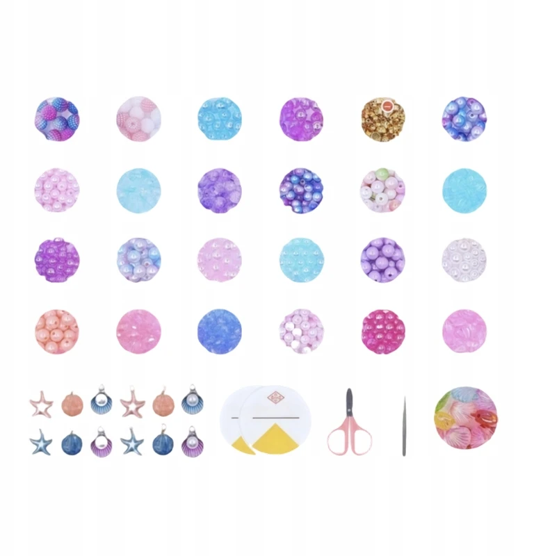 Karoliukai Purpuriniai amatų rinkinys MEGA Box 28 Cells DIY Jewelry 845vnt