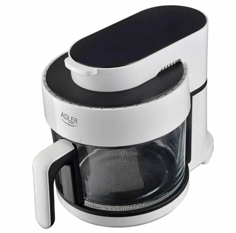 Gruzdintuvė Adler Air Fryer Orkaitė su stikliniu dubeniu | AD 6316 | Galia 1200 W | Talpa 3 L | Konvekcija | Baltas/Juodas