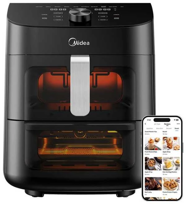 Karšto oro gruzdintuvė Midea MAD1100DADK, 1850 W, 4.4/6.4 l