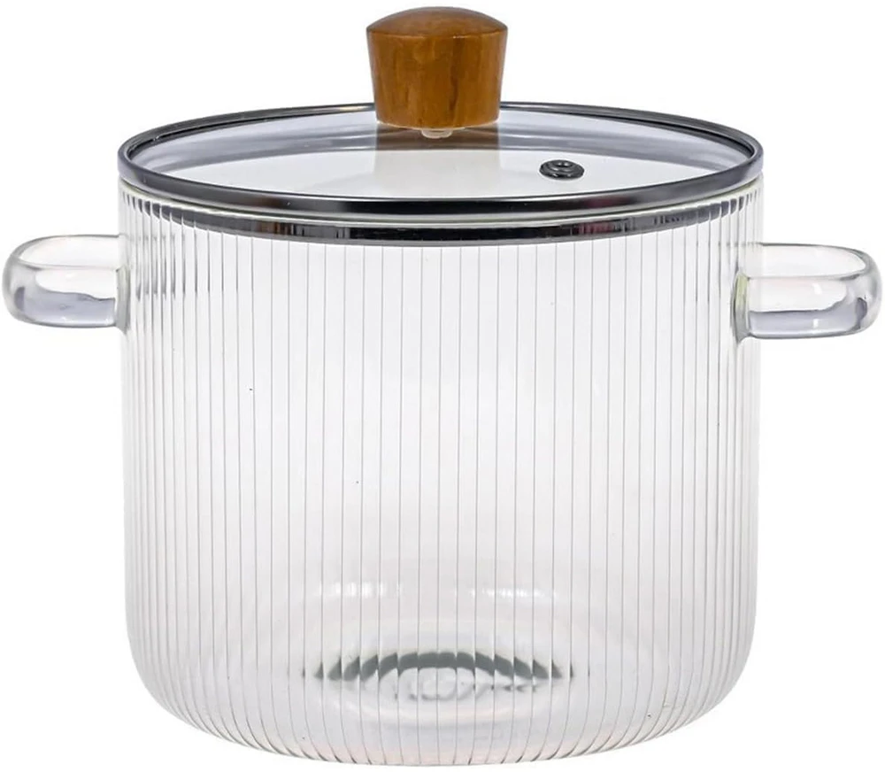 KARŠUMAI ATSPARUS STIKLINIS PUODAS, ATSPARUS INDUKCIJAI, SU GAMYBOS DANGČIU, 1,6L