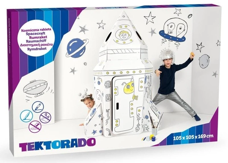 Kartoninis namelis Space Rocket dažymui Dovanų Tektorado