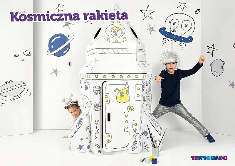 Kartoninis namelis Space Rocket dažymui Dovanų Tektorado