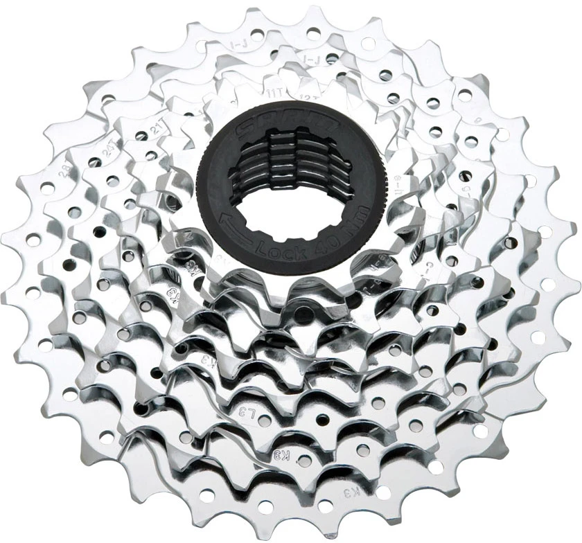 Kaseta SRAM PG-850 8-rzędowa 12-26 - PowerGlide II (PG), sidabrinė