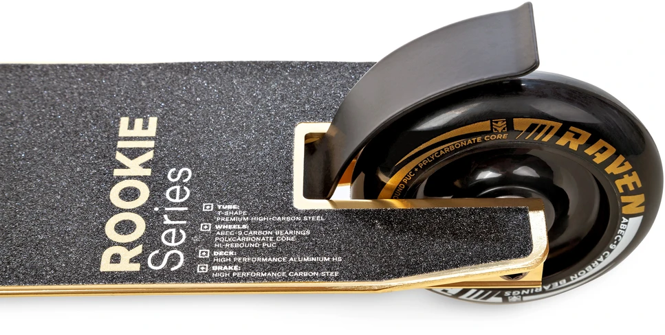 Kaskadininkų paspirtukas Raven Evolution Rookie Gold 100mm