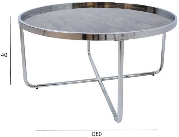 Home4You Kavos staliukas ASTOR D80xH40cm Pilka