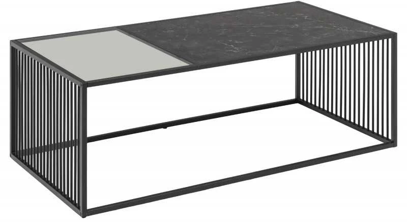 Black Red White Home4You Kavos staliukas STRINGTON 120x60xH40cm Juoda (MT_ACT/STO_STRING_120-BLACK)