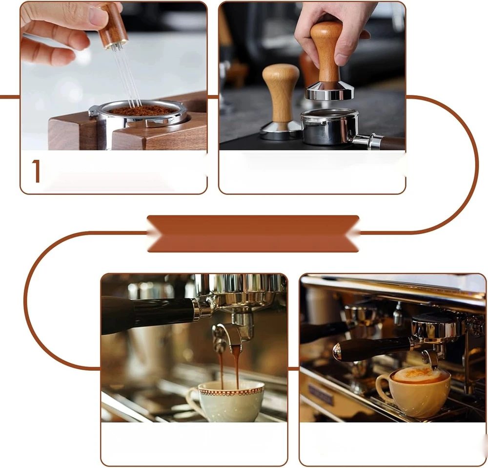 KAVOS tamperis 88X51MM NERŪDIJANČIO PLIENO TAMPERAS ESPRESSO BARISTA WDT