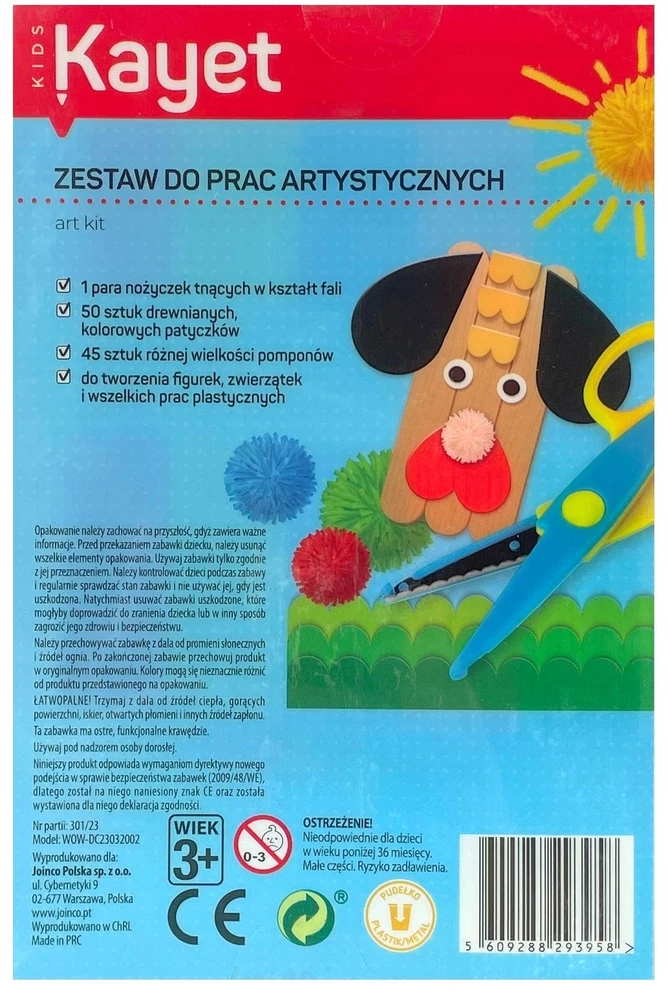 Kayet Kūrybinis rinkinys vaikams: lazdelės, pomponai, žirklės