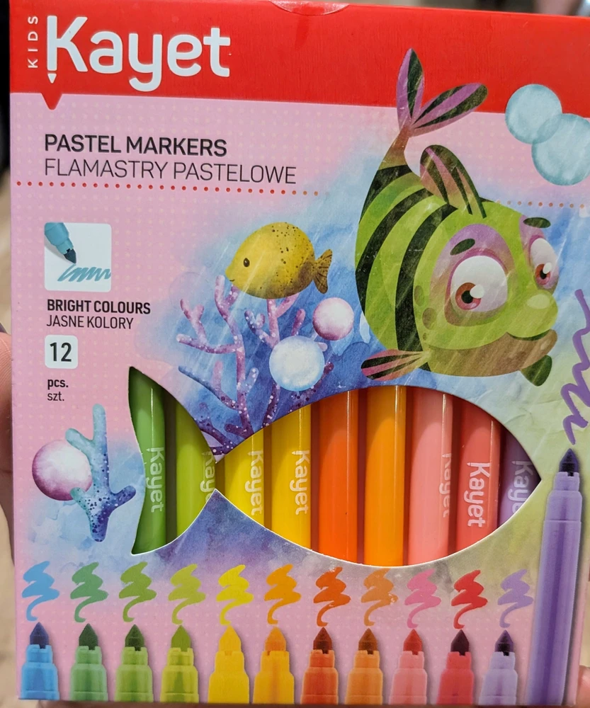 Kayet Pastelinių Spalvų Flomasteriai – 12 Vnt.
