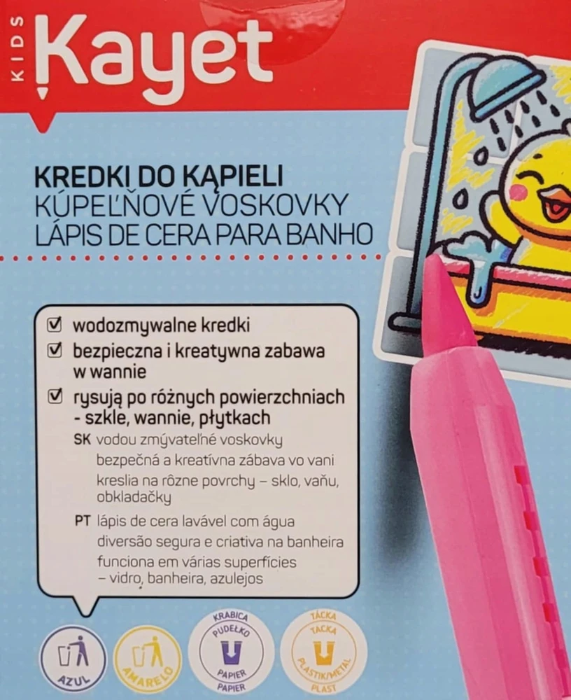 Kayet Vandenyje tirpstančios kreidelės maudynėms, 8 spalvos