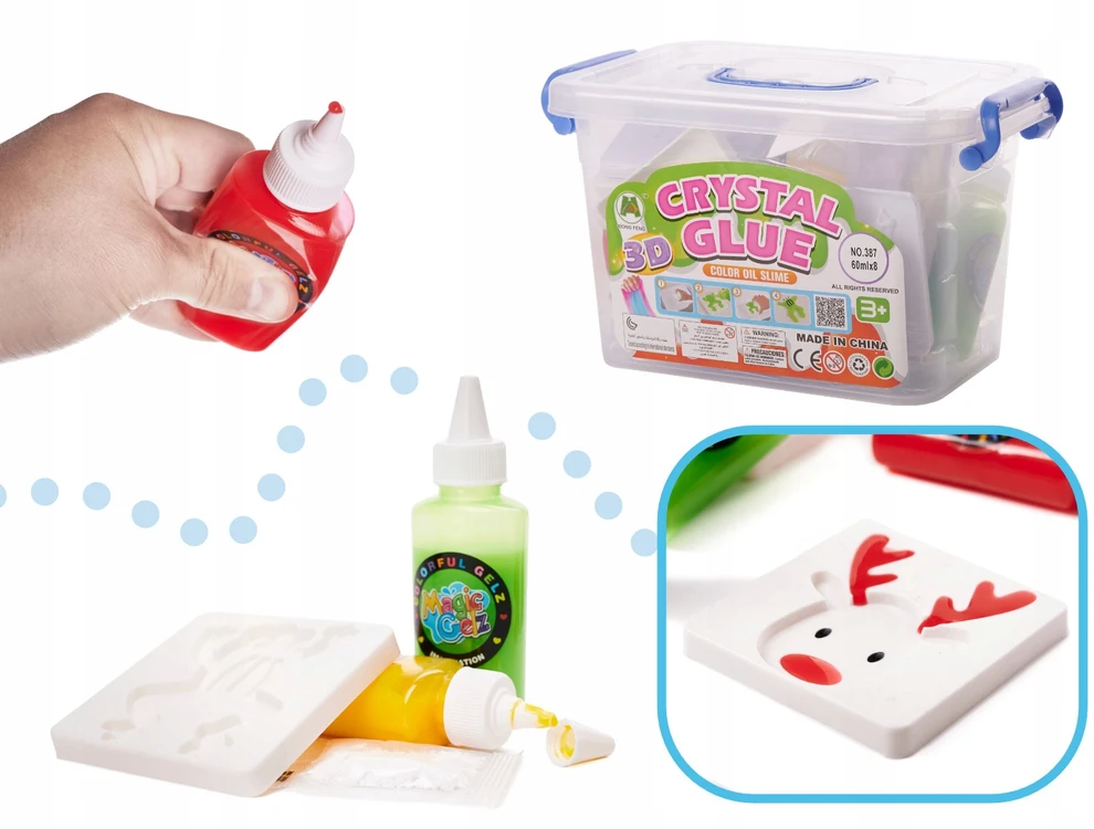Kecja CRYSTAL GEL RINKINYS 3D magiškų figūrėlių kūrybinė dovana