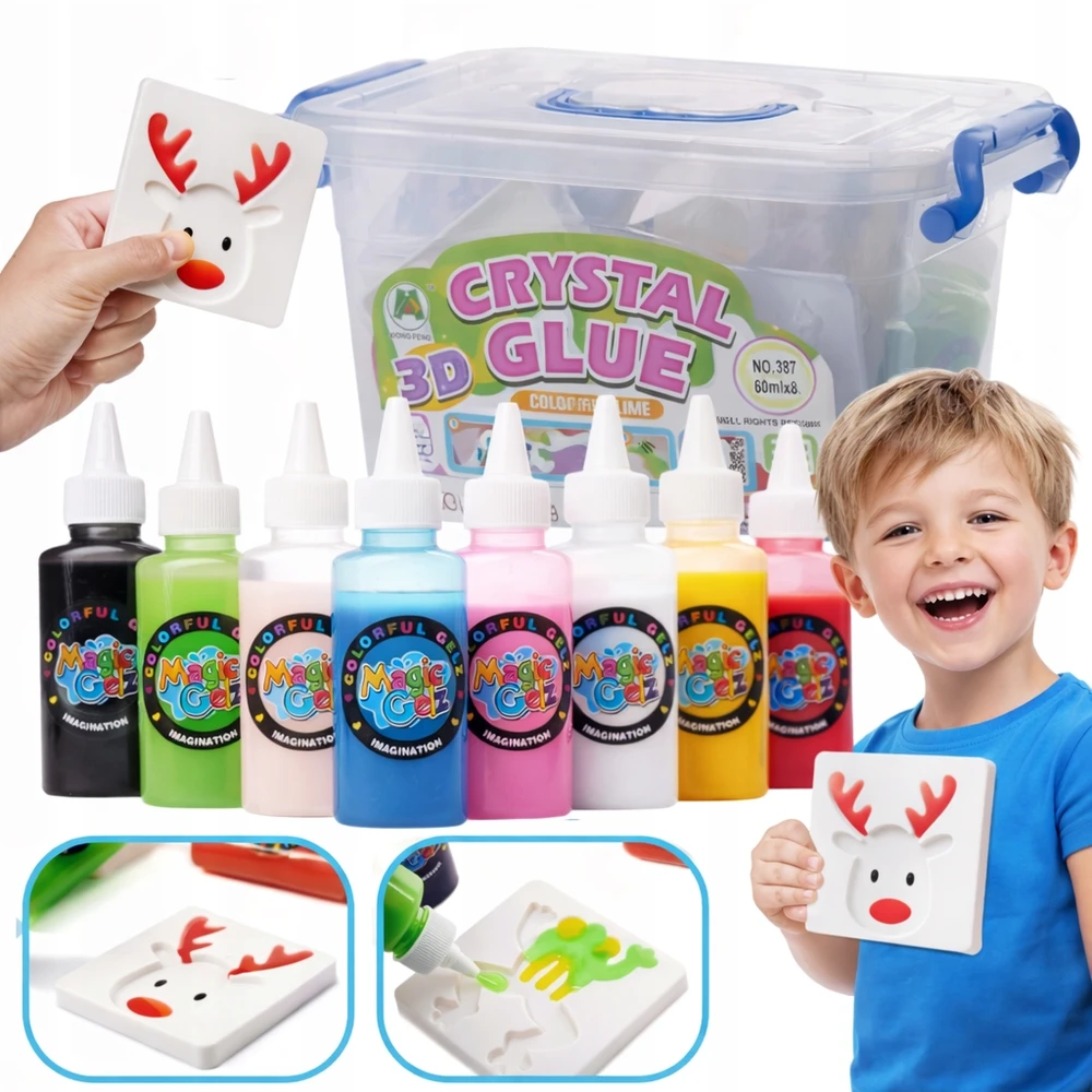 Kecja CRYSTAL GEL RINKINYS 3D magiškų figūrėlių kūrybinė dovana