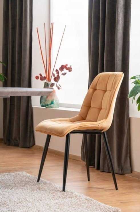 Signal Meble CHIC VELVET KĖDĖ Juodas RĖMAS / CURRY BLUVEL 68