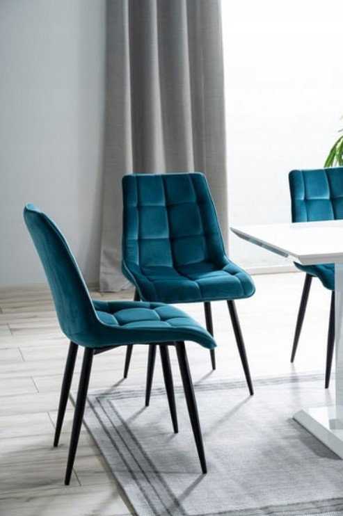 Signal Meble CHIC VELVET KĖDĖ Juodas RĖMAS / TURQUOISE BLUVEL 85