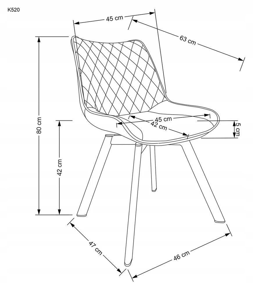 Kėdė Halmar K520, mėlyna