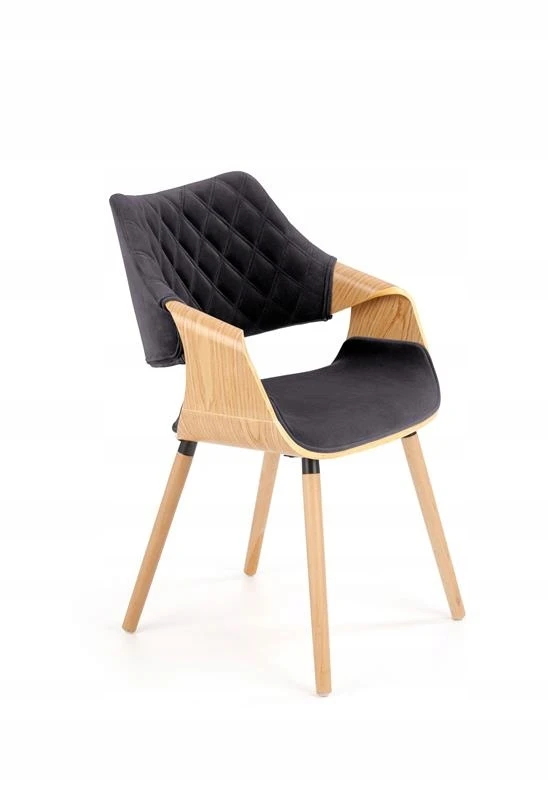 Kėdė K396 Juodas Veliūras + Natural K-396 HALMAR