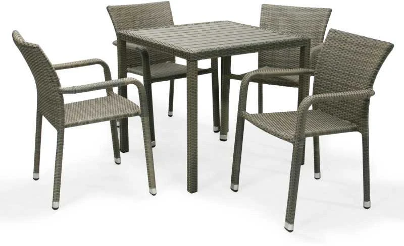Home4You Kėdė LARACHE 57x61xH83cm, rėmas: aliuminis su plastikine vytele, spalva: pilka