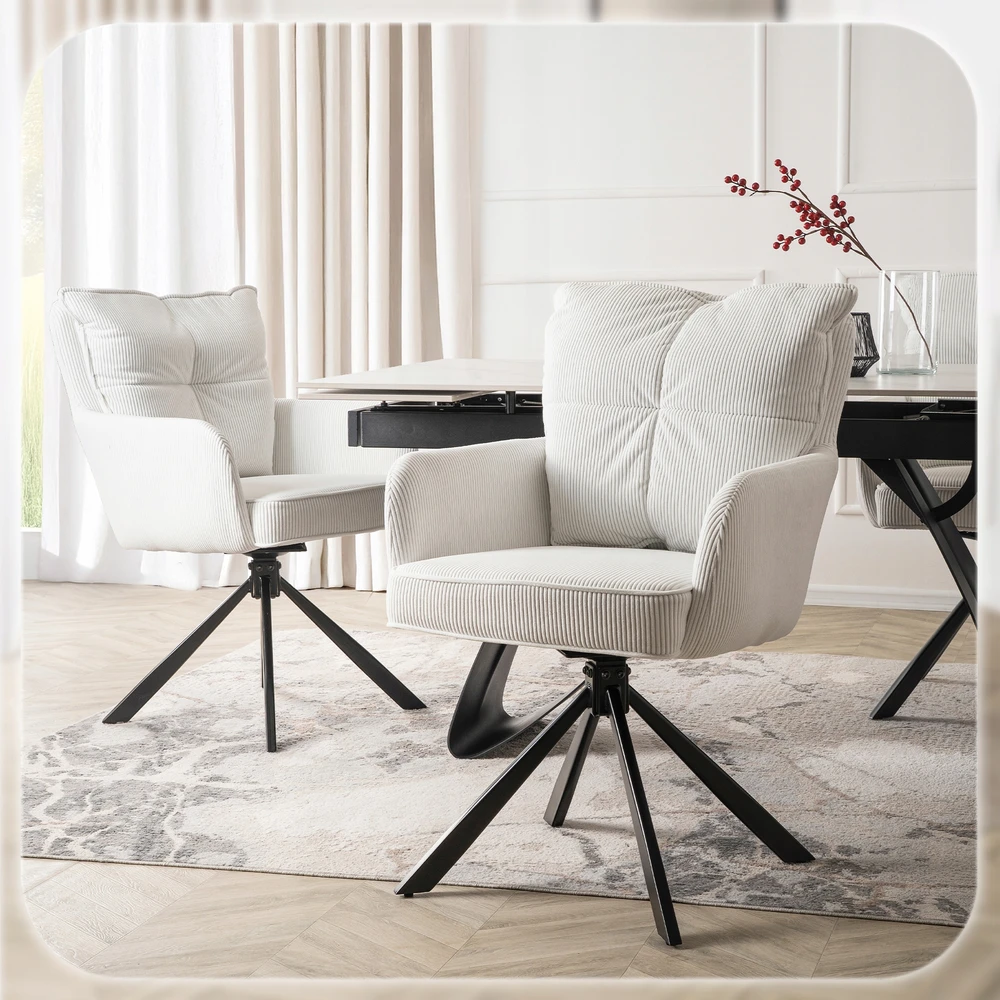 Kėdė Mebel Elite CITY, sukama, kreminė