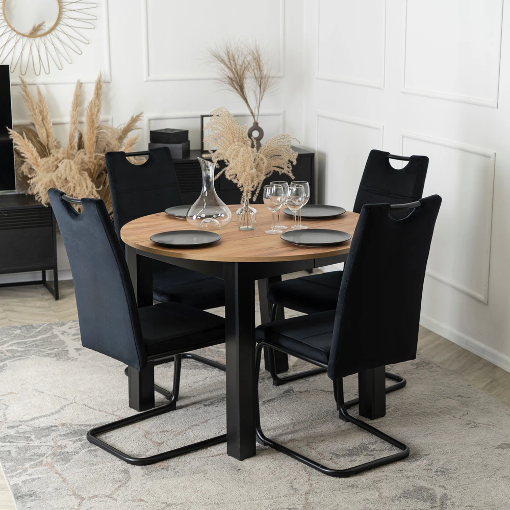 Kėdė Mebel Elite LOPEZ, aksominė, juoda