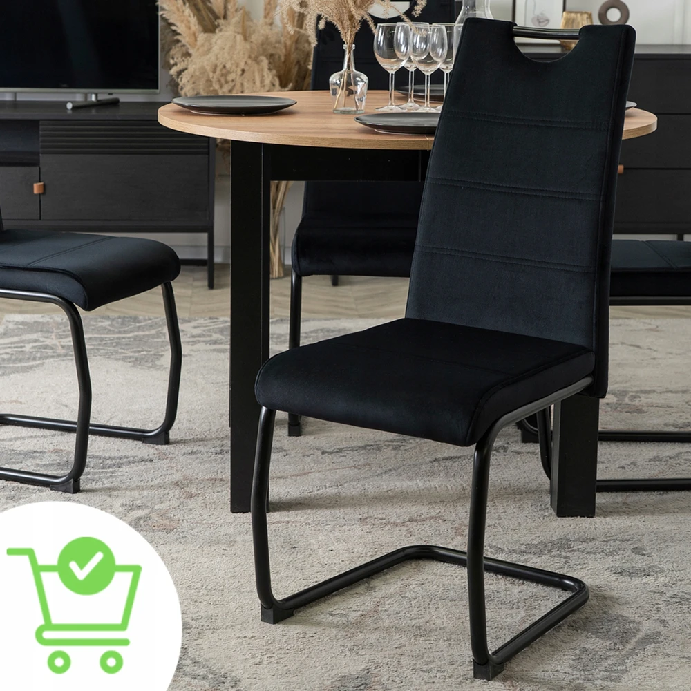 Kėdė Mebel Elite LOPEZ, aksominė, juoda