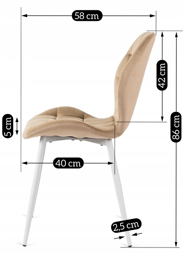Kėdė Mebel Elite LUCKY, minkšta, smėlio spalvos