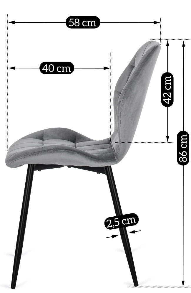 Fotelis Mebel Elite LUCKY pilka aksominė kėdė