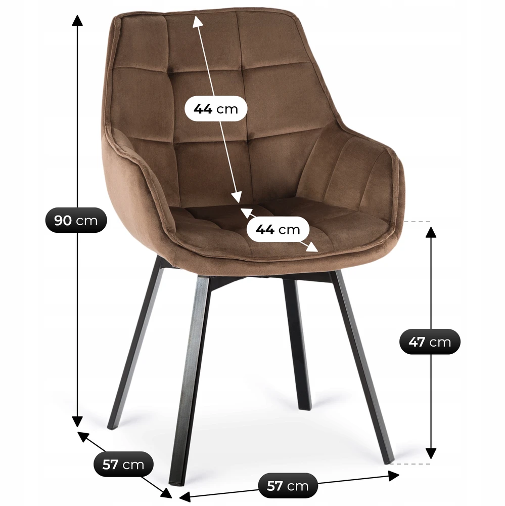 Fotelis Kėdė Mebel Elite LUNA, pasukama, ruda