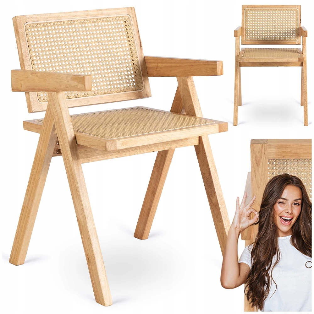 Kėdė Mebel Elite MADERA, medinė, ąžuolo spalvos, smėlio apmušalas