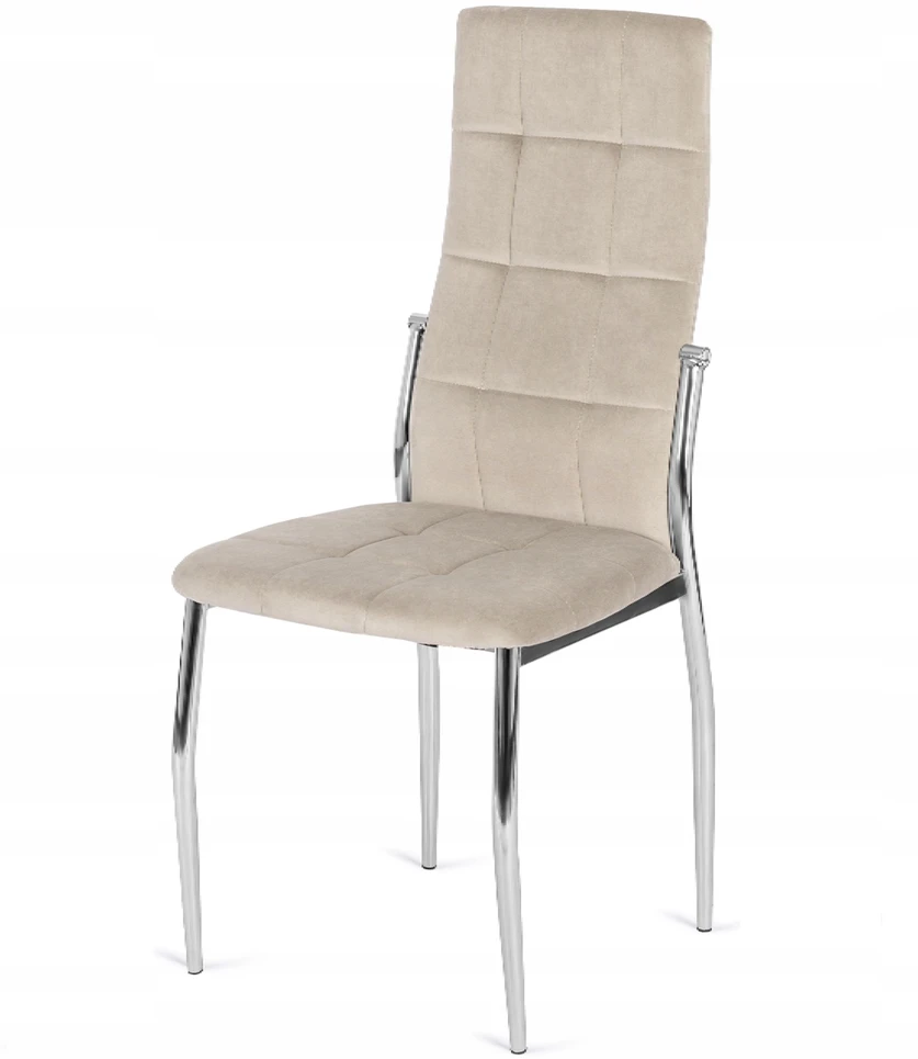 Kėdė Mebel Elite MOLLY, veliūrinė, smėlio spalvos
