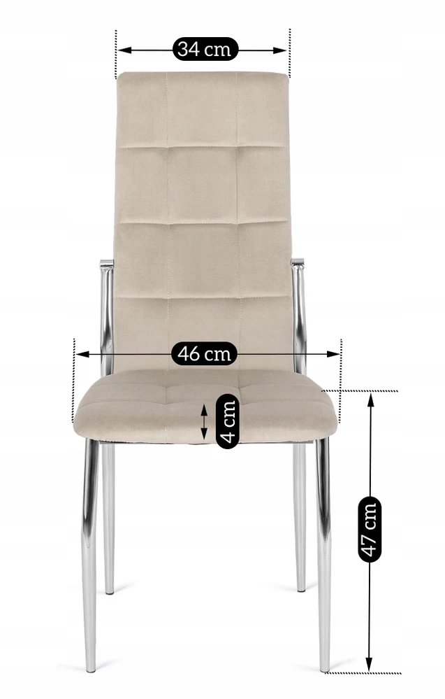 Kėdė Mebel Elite MOLLY, veliūrinė, smėlio spalvos