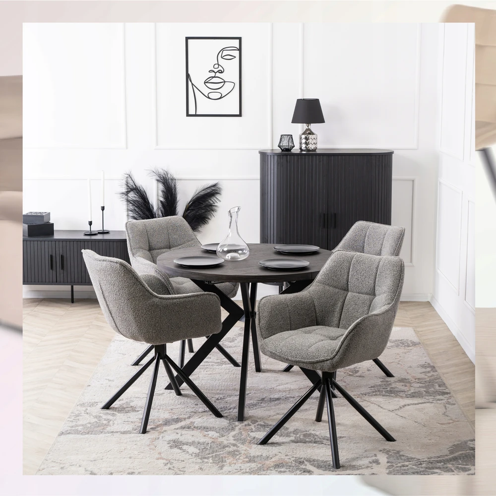 Kėdė Mebel Elite PEONY, pasukama, pilka
