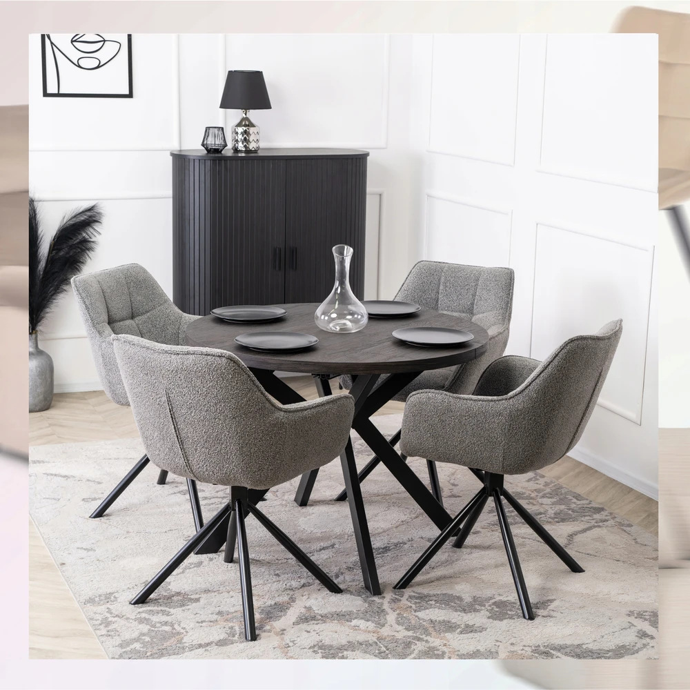 Kėdė Mebel Elite PEONY, pasukama, pilka