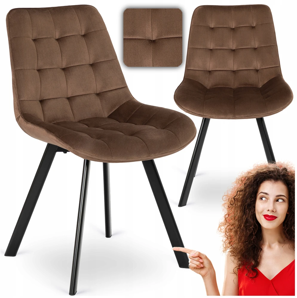 Fotelis Kėdė Mebel Elite RICK, aksominė, ruda