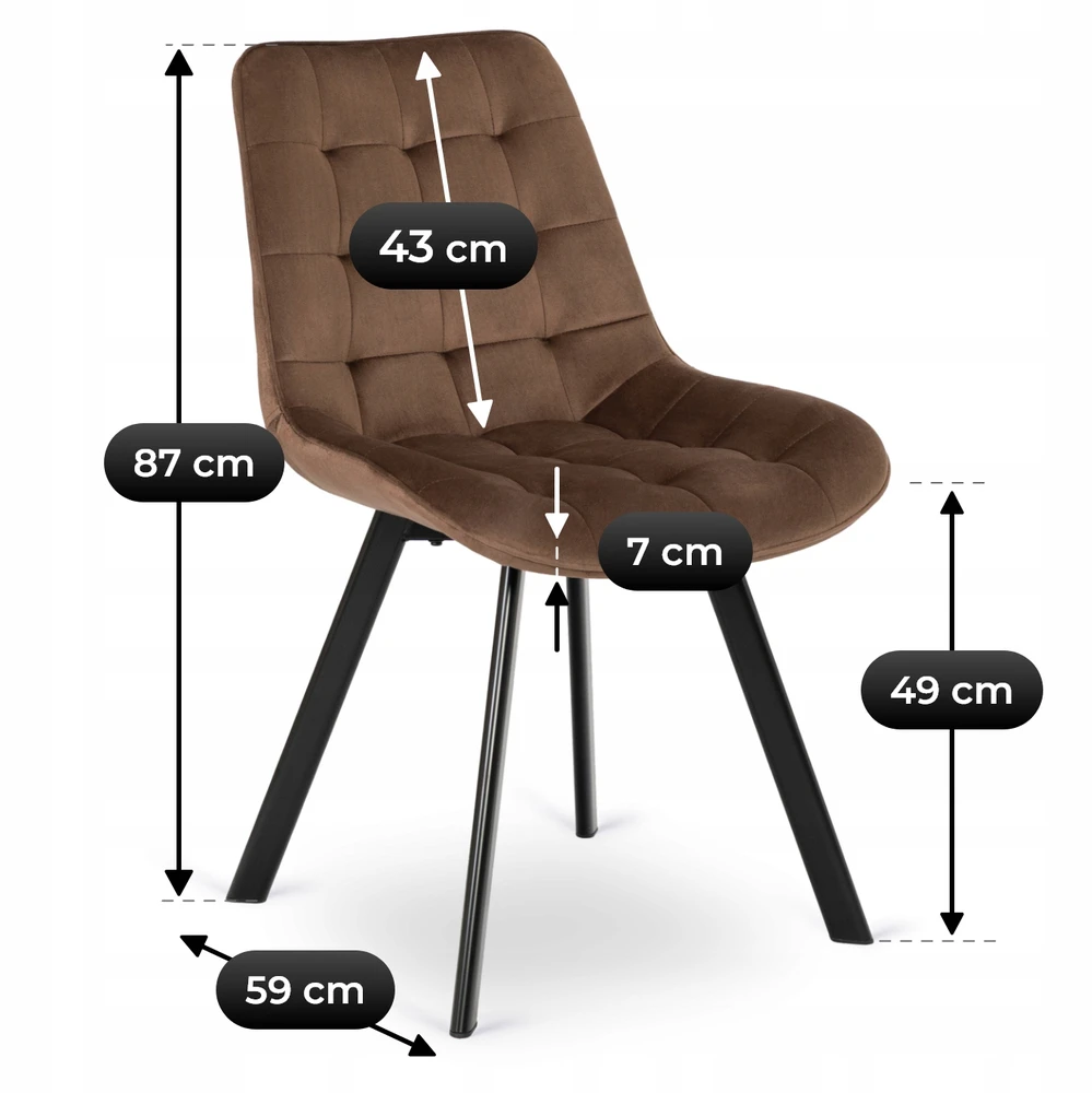 Fotelis Kėdė Mebel Elite RICK, aksominė, ruda