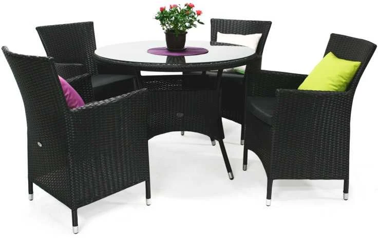 Fotelis Home4You Kėdė WICKER-1 juoda