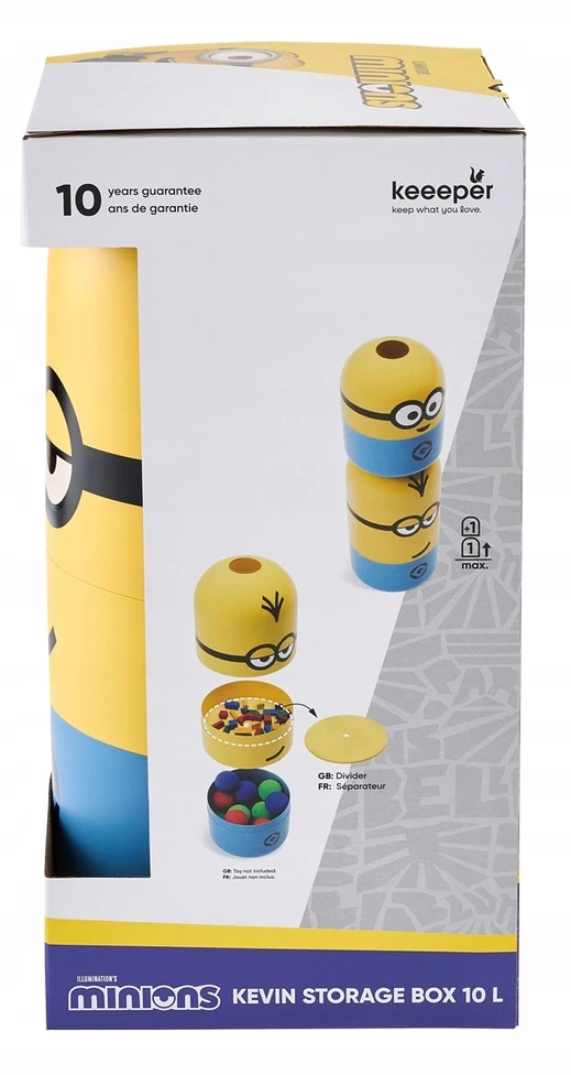 Keeeper Daiktadėžė Kevin 10L "Minions" Ø20x38cm geltona/mėlyna