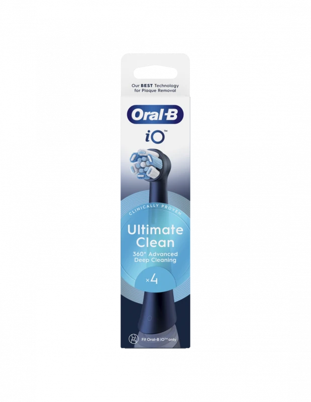 BRAUN iO RB CBF-4 Ultimate Clean Juodas 4ct antgaliai dant šepetėliui