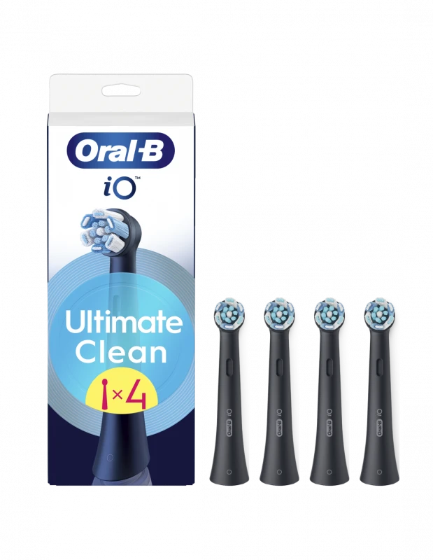 BRAUN iO RB CBF-4 Ultimate Clean Juodas 4ct antgaliai dant šepetėliui