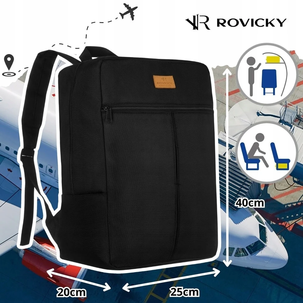 Rovicky Kelioninė kuprinė rankinis lėktuvo bagažas 40x20x25