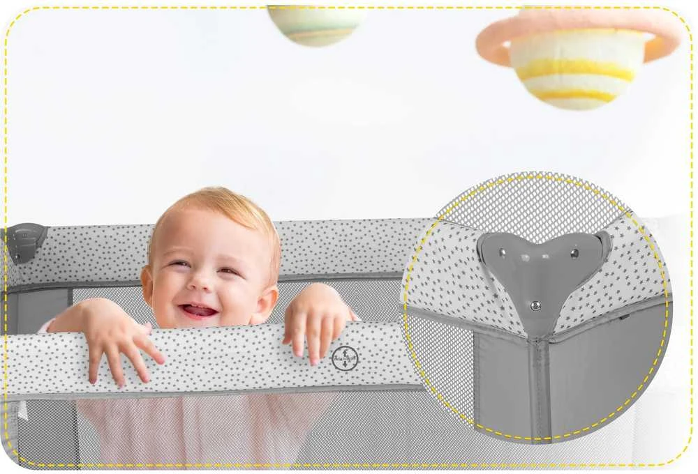 Ricokids Kelioninė lovelė 125x65x78cm RK-242 pilka
