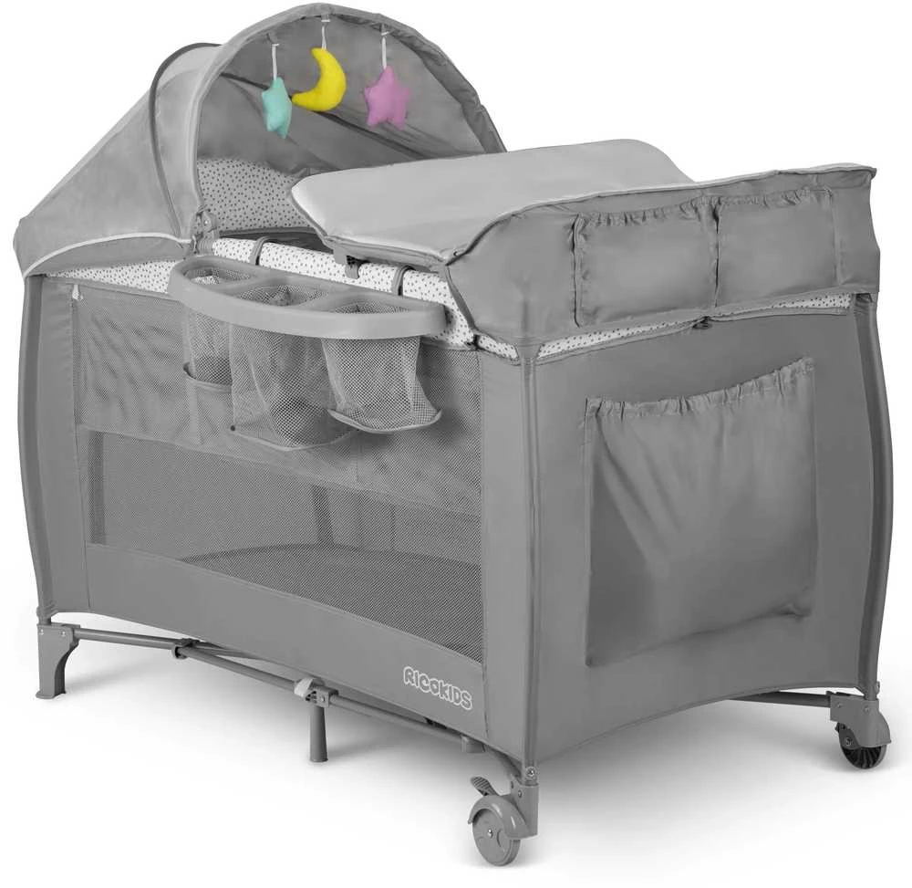 Ricokids Kelioninė lovelė 125x65x78cm RK-242 pilka